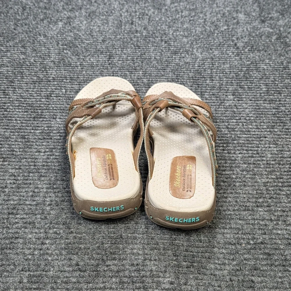 Skechers Outdoor Lifestyle Sandals Women's Size 8 Brown Strappy Toe Loop Slide